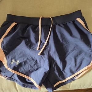 Under Armour Women's Athletic Shorts in Navy and Peach